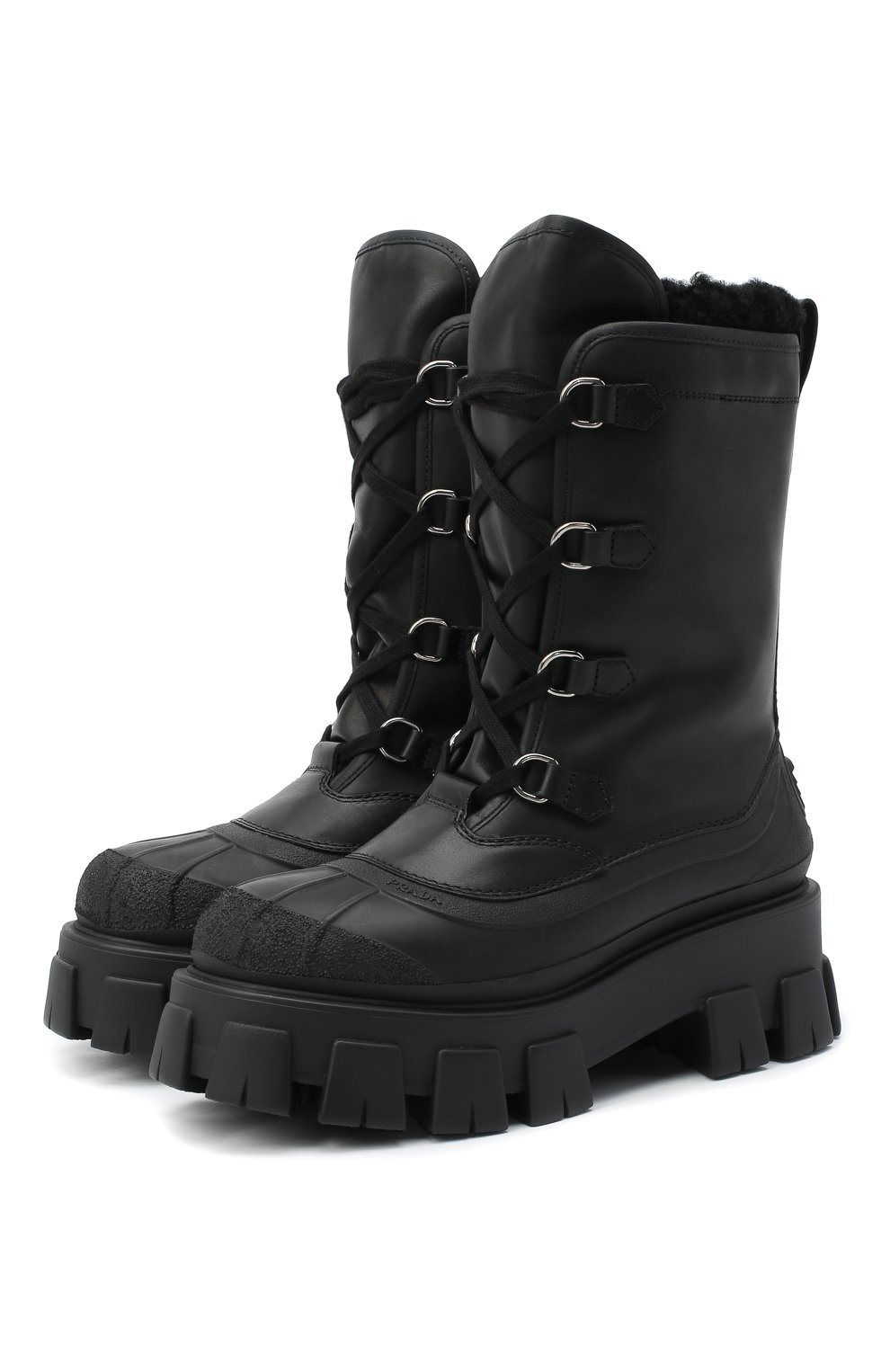 Кожаные ботинки Prada 1U363M-3A6N-F0002-ZF55