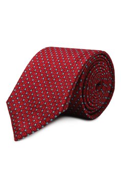 Мужской шелковый галстук ALTEA красного цвета, арт. 2321368 | Фото 1 (Принт: С принтом; Материал: Текстиль, Шелк; Материал сплава: Проставлено; Нос: Не проставлено)