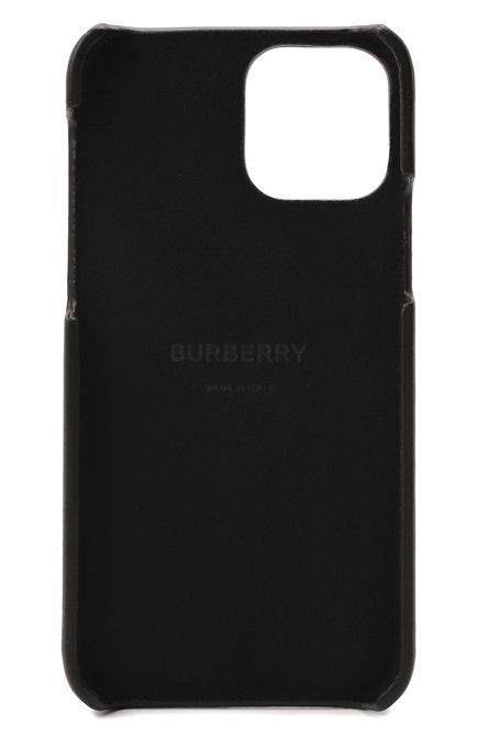Кожаный чехол для iphone 12 pro BURBERRY черного цвета, арт. 8049354 | Фото 2 (Материал: Натуральная кожа)