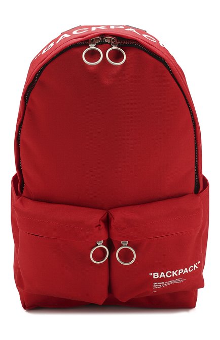 Off white red quote backpack hot sale