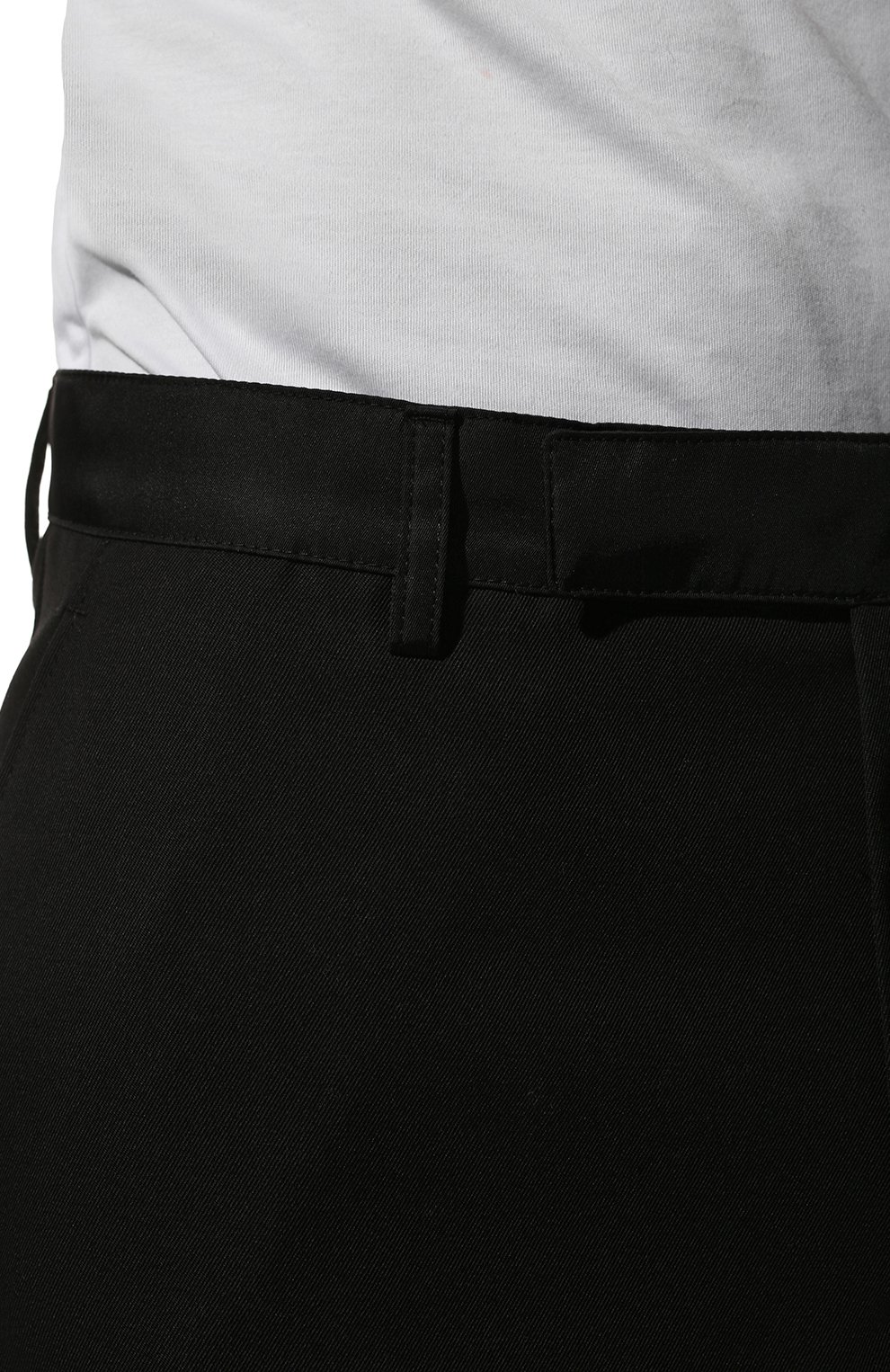 Мужские шерстяные брюки PRADA черного цвета, арт. SPH177-1XTO-F0002-221 | Фото 5 (Материал внешний: Шерсть; Длина (брюки, джинсы): Стандартные; Случай: Повседневный; Региональные ограничения белый список (Axapta Mercury): Не проставлено; Материал сплава: Проставлено; Нос: Не проставлено; Драгоценные камни: Проставлено; Стили: Кэжуэл)