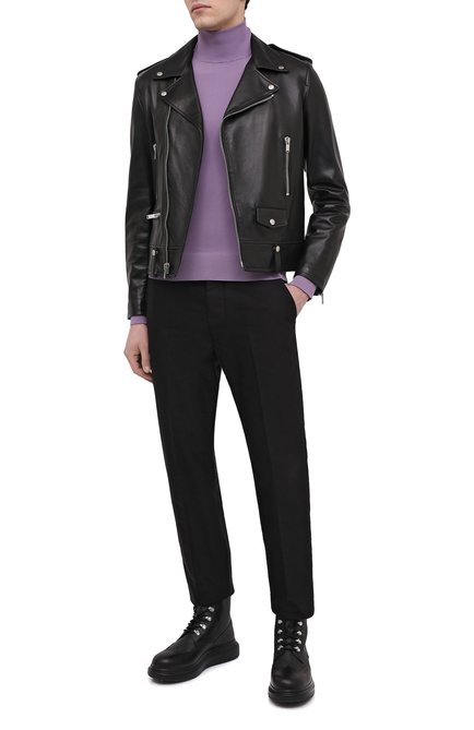 Мужские кожаные ботинки ALEXANDER MCQUEEN черного цвета, арт. 645906/WHWX1 | Фото 2 (Материал внутренний: Натуральная кожа; Каблук высота: Высокий; Мужское Кросс-КТ: Ботинки-обувь; Материал внешний: Кожа; Материал утеплителя: Без утеплителя; Длина стельки: 29,3, 29,5, 28, 29, 26,9, 27,5)