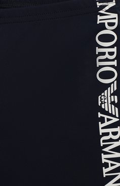 Детские плавки-шорты EMPORIO ARMANI темно-синего цвета, арт. 408502/9P201 | Фото 3 (Кросс-КТ: Пляж; Материал внешний: Синтетический материал; Принт: С принтом; Статус проверки: Проверено)
