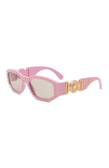 Женские солнцезащитные очки VERSACE розового цвета, арт. 4361-539687 | Фото 1 (Материал: Пластик; Тип очков: С/з; Очки форма: Овальные, Прямоугольные; Оптика Гендер: оптика-женское)