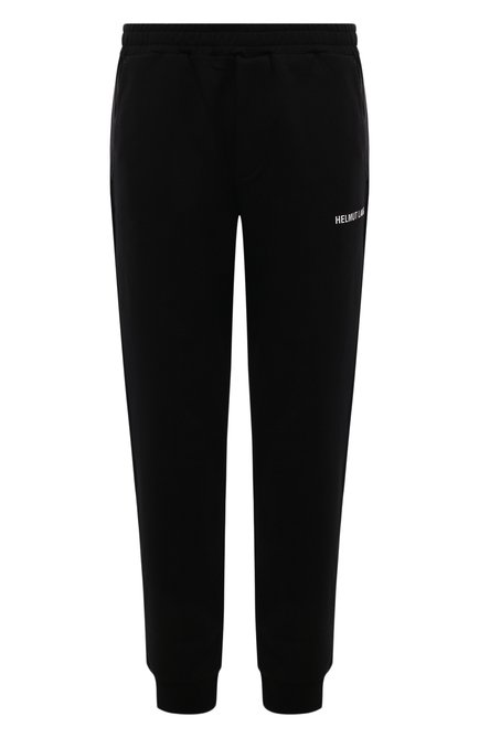 Мужские хлопковые брюки HELMUT LANG черного цвета, арт. L09HM217 | Фото 1 (Материал внешний: Хлопок; Силуэт М (брюки): Джоггеры; Стили: Спорт-шик)