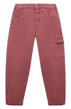 Детские джинсы BRUNELLO CUCINELLI розового цвета, арт. BA080P490C | Фото 1 (Материал внешний: Хлопок, Лиоцелл, Растительное волокно)