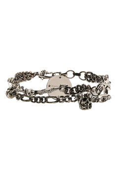Мужской браслет ALEXANDER MCQUEEN серебряного цвета, арт. 650911/I94VY | Фото 2 (Материал: Металл)
