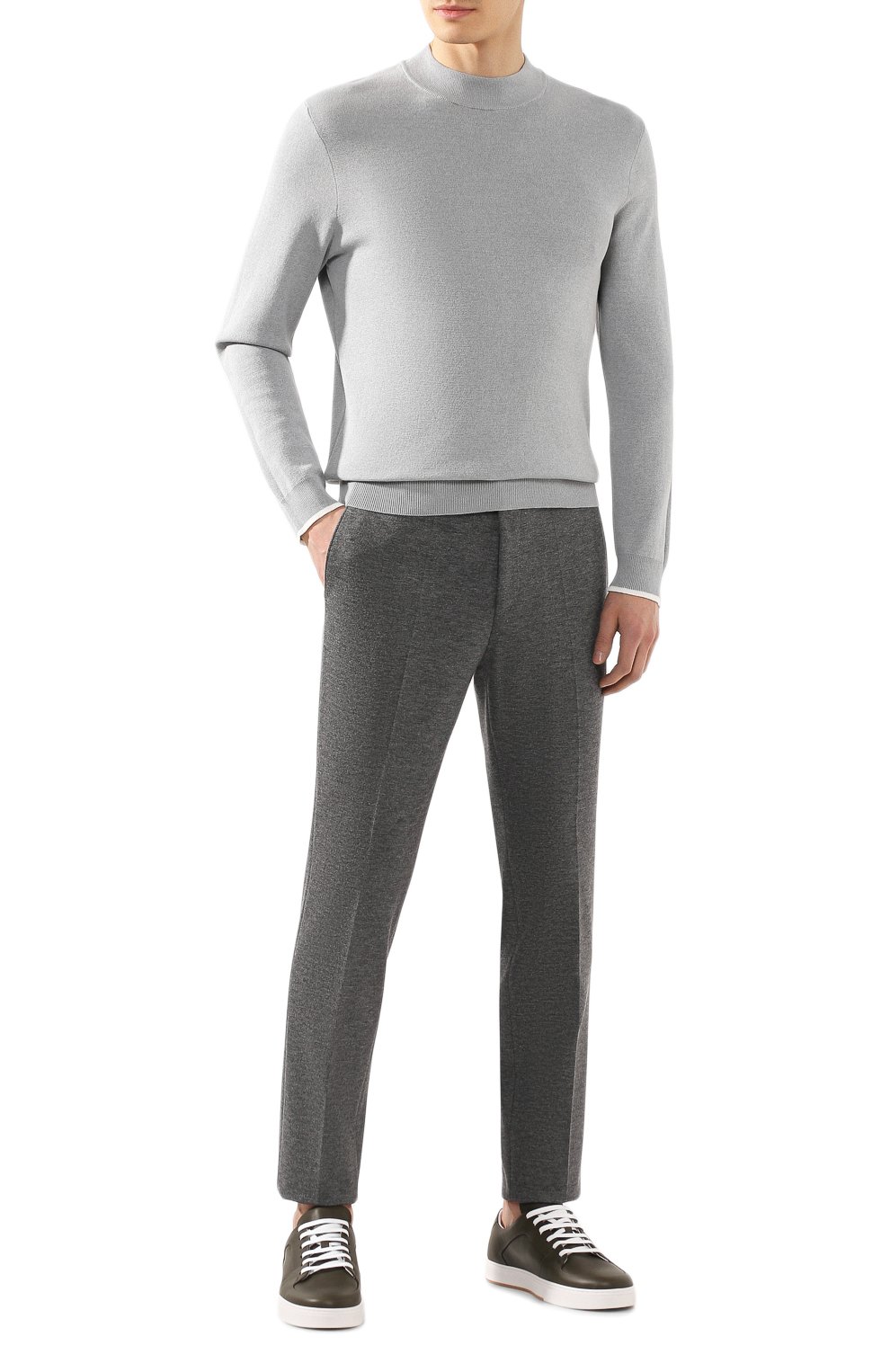 Мужские брюки из вискозы HUGO серого цвета, арт. 50428055 | Фото 2 (Случай: Повседневный; Материал внешний: Вискоза; Стили: Кэжуэл)
