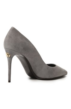 Женские замшевые туфли cardinale DOLCE & GABBANA серого цвета, арт. CD1657/B1275 | Фото 5 (Каблук высота: Высокий; Каблук тип: Шпилька; Подошва: Плоская; Материал внешний: Замша)