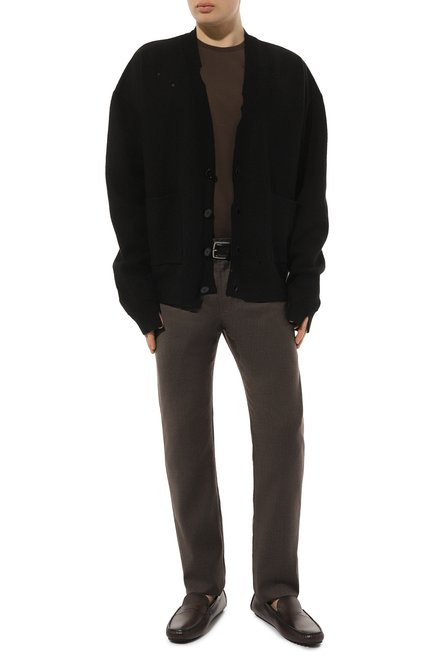 Мужские кожаные мокасины BOSS темно-коричневого цвета, арт. 50507551 | Фото 2 (Нос: Не проставлено; Материал сплава: Проставлено; Материал внутренний: Натуральная кожа)