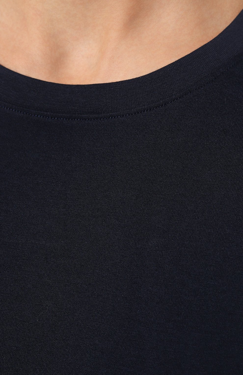 Мужская хлопковая футболка HANRO темно-синего цвета, арт. 075050. | Фото 5 (Кросс-КТ: домашняя одежда; Рукава: Короткие; Длина (для топов): Стандартные; Материал сплава: Проставлено; Материал внешний: Хлопок; Драгоценные камни: Проставлено)