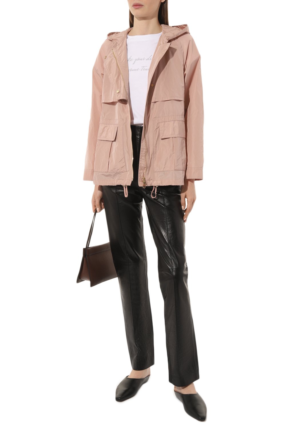Женская куртка LORENA ANTONIAZZI светло-розового цвета, арт. E23230W16A/3266 | Фото 2 (Кросс-КТ: Куртка; Рукава: Длинн�ые; Материал внешний: Синтетический материал; Материал сплава: Проставлено; Драгоценные камни: Проставлено; Длина (верхняя одежда): Короткие; Стили: Кэжуэл)