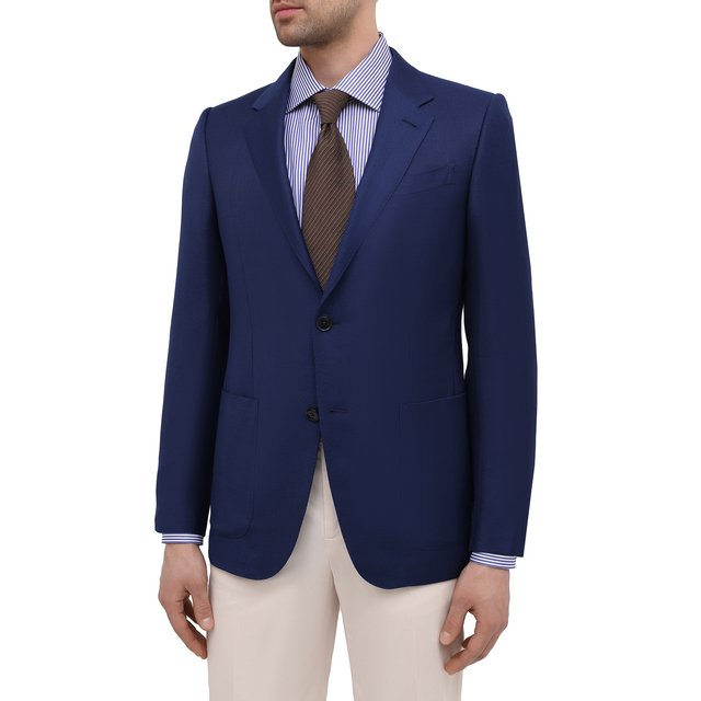 Пиджак из шерсти и шелка Ermenegildo Zegna  916557/122520 Фото 3