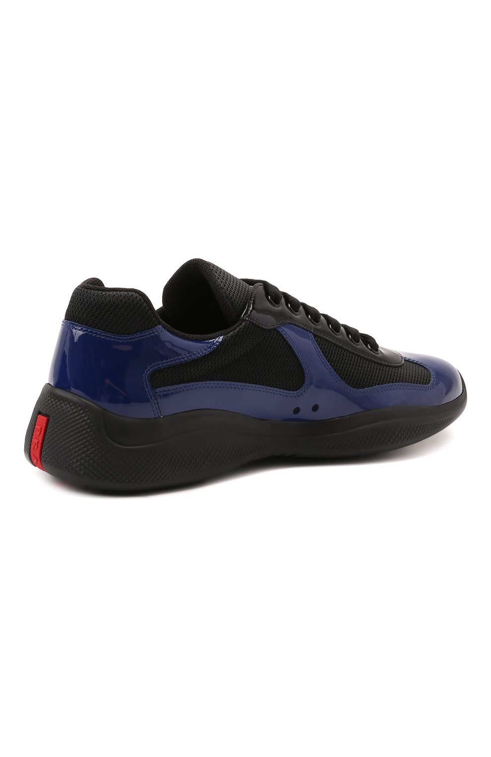 Мужские комбинированные кроссовки PRADA синего цвета, арт. 4E3400-3LGP-F017C | Фото 5 (Стили: Классический; Материал утеплителя: Без утеплителя; Подошва: Массивная)