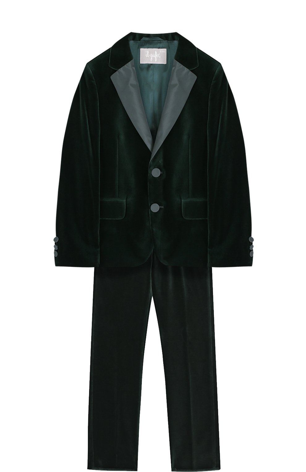 Костюмы Il Gufo, Бархатный костюм с пиджаком на двух пуговицах Il Gufo, Италия, Зелёный, Хлопок: 100%; Подкладка-вискоза: 100%;, 2459316  - купить