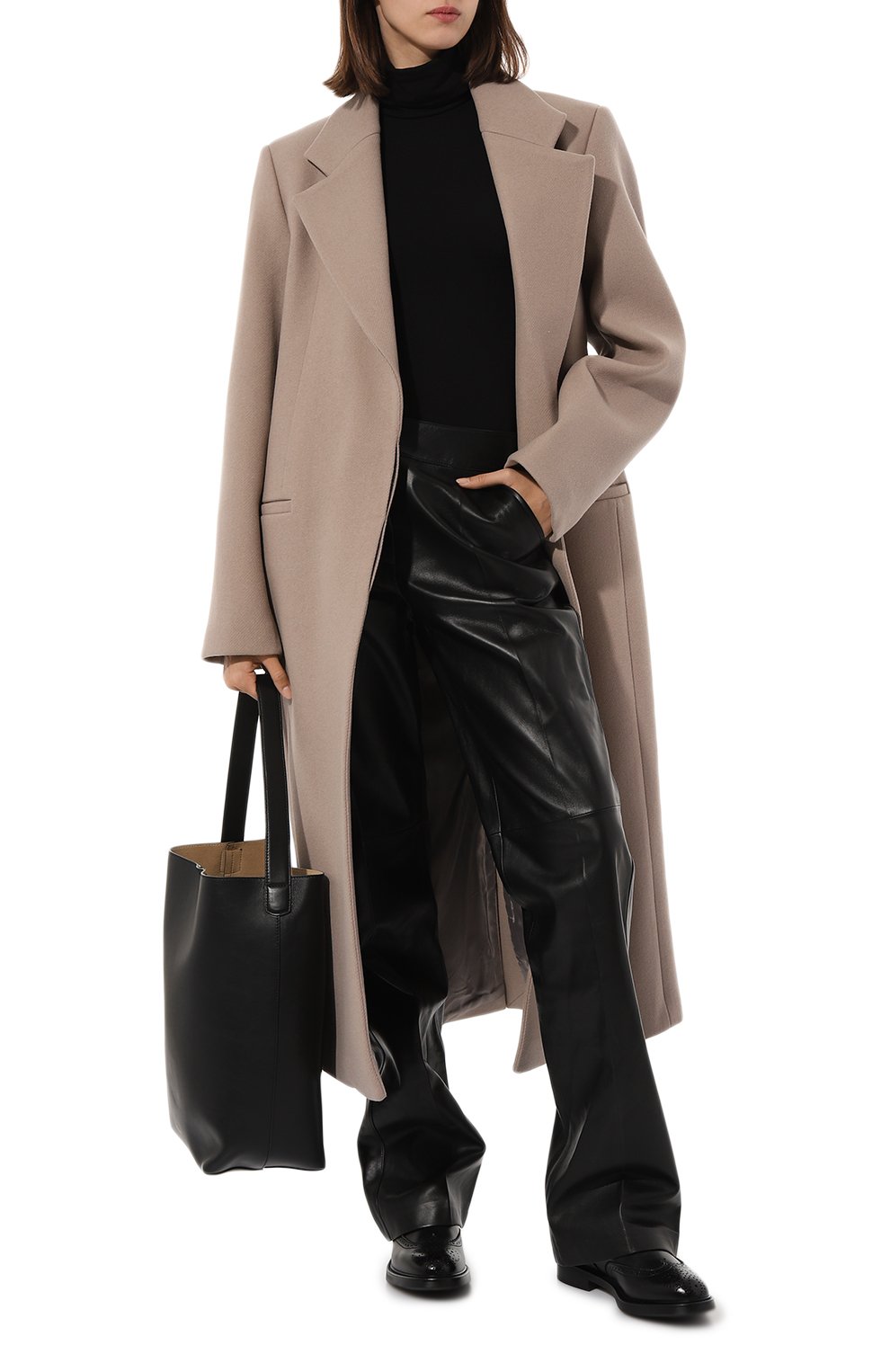 Женское шерстяное пальто BORNE BOURGEOIS бежевого цвета, арт. SW-WC-BO-6003 | Фото 2 (Материал внешний: Шерсть; Рукава: Длинные; Материал сплава: Проставлено; Стили: Классический; Длина (верхняя одежда): Длинные; 1-2-бортные: Однобортные; Драгоценные камни: Проставлено; Материал подклада: Вискоза)
