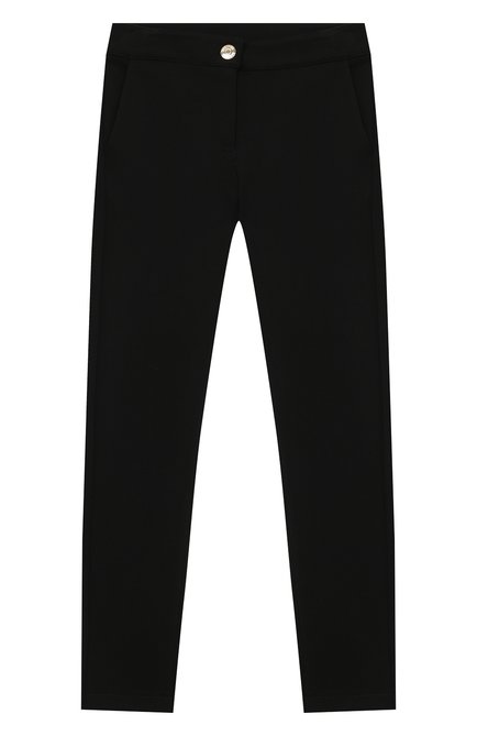 Детские брюки MOSCHINO черного цвета, арт. HDP03W/LJA02/4A-8A | Фото 1 (Девочки Кросс-КТ: Брюки-одежда; Материал внешний: Вискоза; Региональные ограничения белый список (Axapta Mercury): RU; Ростовка одежда: 4 года | 104 см, 5 лет | 110 см, 6 лет | 116 см, 8 лет | 128 см)
