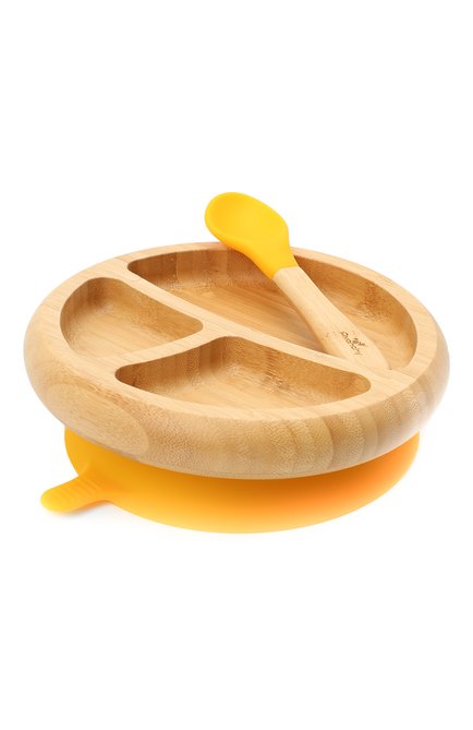 Детского тарелка с ложкой AVANCHY желтого цвета, арт. YBPL | Фото 1 (Кросс-КТ: Посуда; Материал: Растительное волокно)