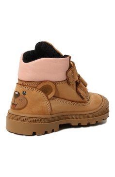 Детские кожаные ботинки WALKEY бежевого цвета, арт. Y1A5-42864-1155524/20-24 | Фото 3 (Материал утеплителя: Натуральный мех, Шерсть; Материал сплава: Проставлено; Нос: Не проставлено)