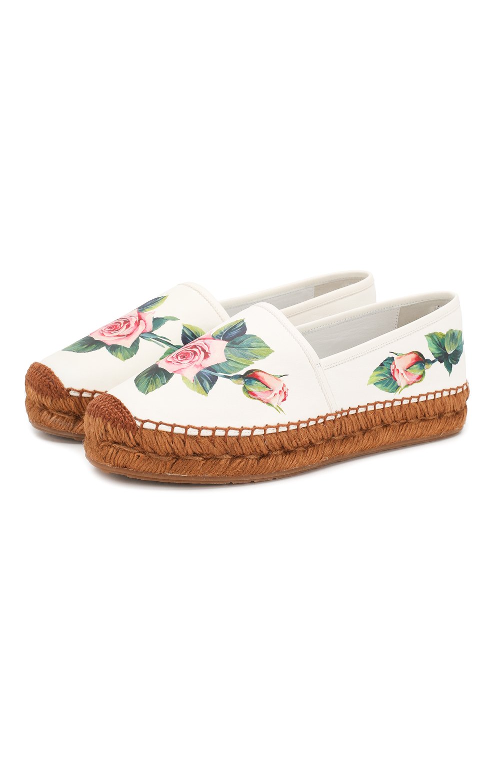 Женские белые кожаные эспадрильи DOLCE & GABBANA купить в интернет ...