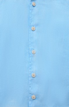 Детская льняная рубашка MC2 SAINT BARTH голубого цвета, арт. STBK/AGNES/03977D | Фото 3 (Рукава: Длинные; Случай: Повседневный; Материал сплава: Проставлено; Материал внешний: Лен; Драгоценные камни: Проставлено)