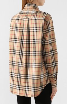 Женская бежевая хлопковая рубашка BURBERRY купить в интернет-магазине ...