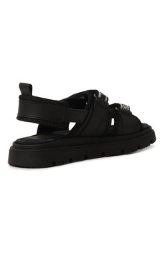 Детские сандалии DOLCE & GABBANA черного цвета, арт. DA5049/AA437/29-36 | Фото 3 (Материал внешний: Текстиль; Материал внутренний: Текстиль)