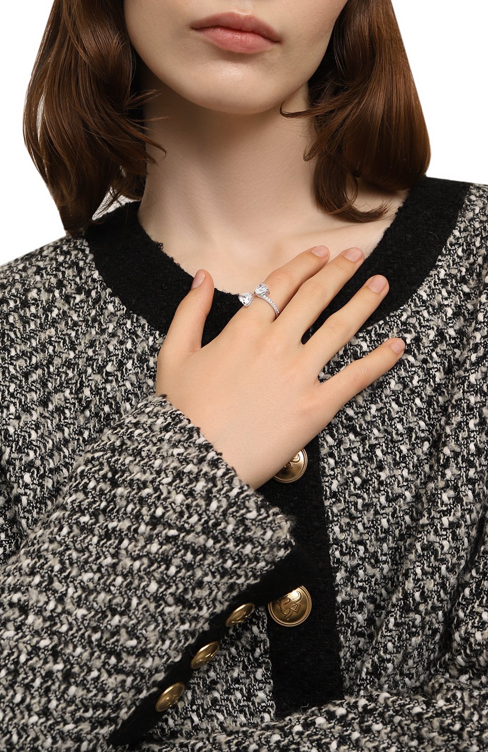 Женское кольцо attract SWAROVSKI серебряного цвета, арт. 5512854 | Фото 2 (Региональные ограничения белый список (Axapta Mercury): Не проставлено; Нос: Не прос тавлено; Материал: Металл)
