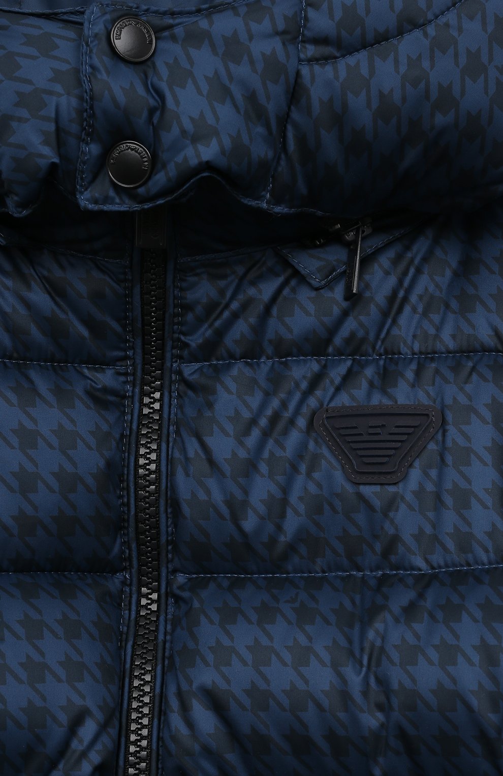 Детского утепленная куртка EMPORIO ARMANI синего цвета, арт. 6R4BJ2/4NIYZ | Фото 3 (Рукава: Длинные; Кросс-КТ: Утепленный; Материал внешний: Синтетический мате риал; Материал сплава: Проставлено; Материал подклада: Синтетический материал; Драгоценные камни: Проставлено)