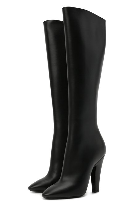 Женские кожаные сапоги 68 SAINT LAURENT черного цвета по цене 156500 руб., арт. 657922/2W700 | Фото 1