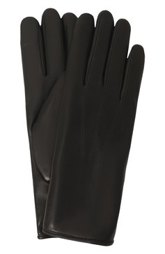 Женские кожаные перчатки с меховой подкладкой AGNELLE черного цвета, арт. BETTY | Фото 1 (Материал: Натуральная кожа)