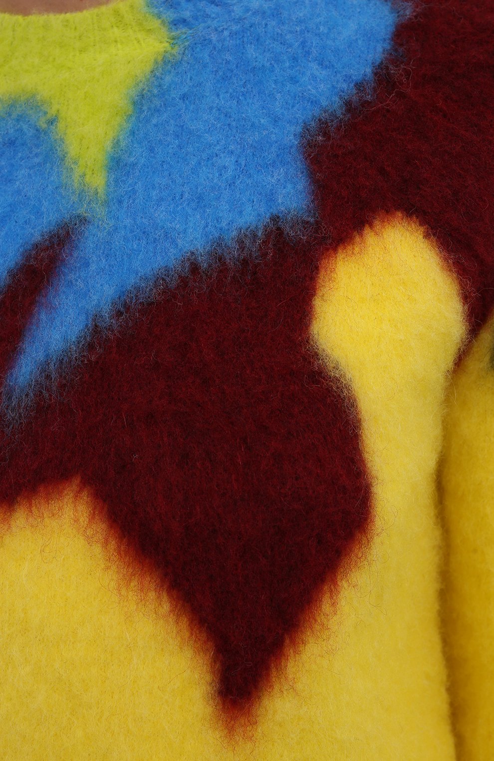 Женский свитер LOEWE желтого цвета, арт. S540Y14K66 | Фото 5 (Женское Кросс-КТ: Свитер-одежда; Рукава: Длинные; Стили: Гламурный; Материал внешний: Синтетический материал; Длина (для топов): Стандартные)