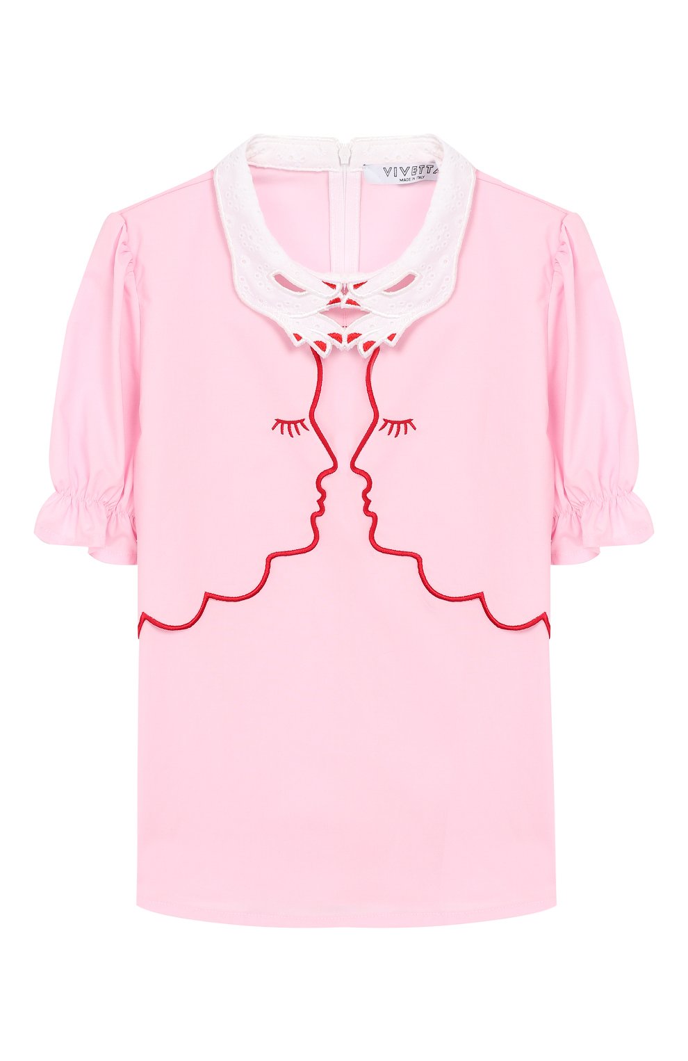 Детское хлопковая блузка VIVETTA розового цвета, арт. 91 VB101/VIC | Фото 1 (Рукава: Короткие; Материал внешний: Хлопок; Статус проверки: Проверена категория)
