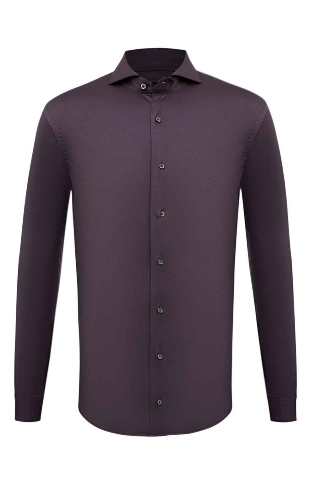 Мужская хлопковая рубашка VAN LAACK фиолетового цвета, арт. PER-LSF/180031 | Фото 1 (Манжеты: На пуговицах; Рукава: Длинные; Воротник: Акула; Случай: Повседневный; Длина (для топов): Стандартные; Рубашки М: Slim Fit; Материал сплава: Проставлено; Материал внешний: Хлопок; Принт: Однотонные; Драгоценные камни: Проставлено; Стили: Кэжуэл)