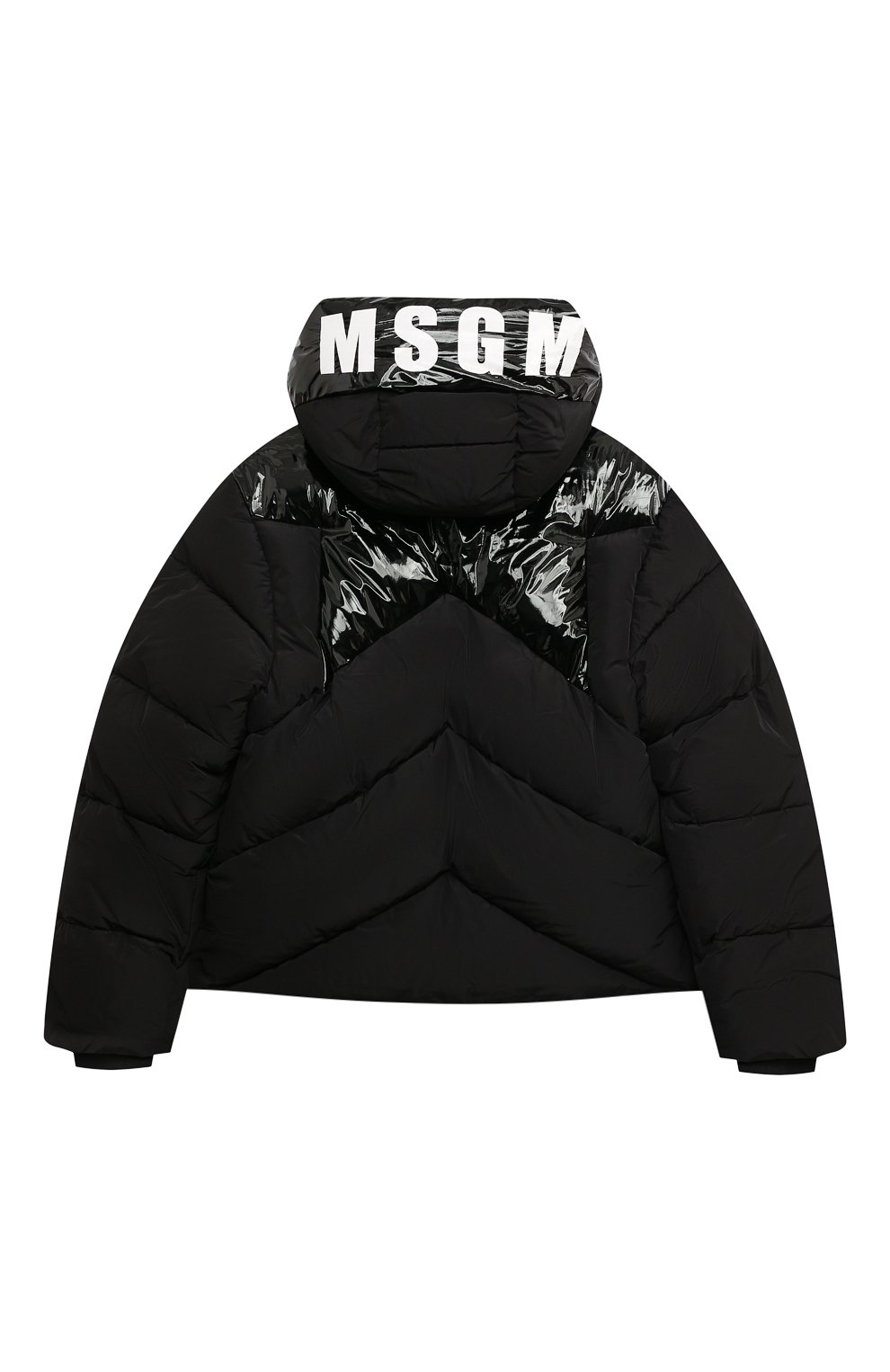 Детская утепленная куртка MSGM KIDS черного цвета, арт. F3MSJGPF004 | Фото 2 (Кросс-КТ: Зима, Утепленный; Рукава: Длинные; Материал внешний: Синтетический материал; Материал сплава: Проставлено; Материал подклада: Синтетический материал; Драгоценные камни: Проставлено)