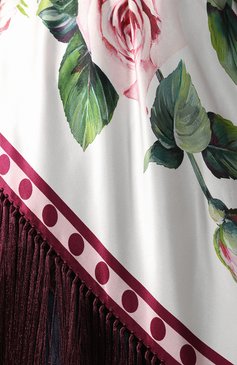 Женская шаль из смеси шелка и вискозы DOLCE & GABBANA белого цвета, арт. FS208A/GDS22 | Фото 5 (Материал: Текстиль, Шелк, Вискоза)