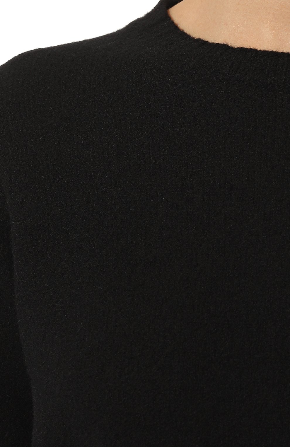 Женский шерстяной пуловер JIL SANDER черного цвета, арт. J02GP0043/J14506 | Фото 5 (Материал внешний: Шерсть; Рукава: Длинные; Длина (для топов): Стандартные; Женское Кросс-КТ: Пуловер-одежда; Стили: Кэжуэл)