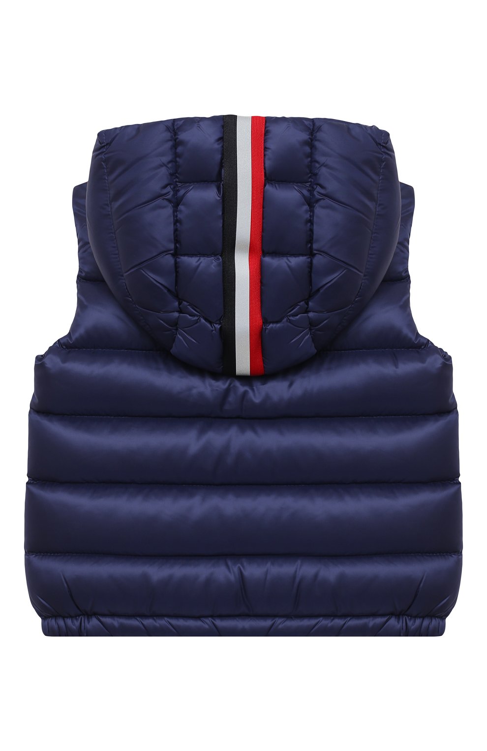 Детского пуховый жилет MONCLER синего цвета, арт. F2-951-1A519-20-53334 | Фото 2 (Кросс-КТ НВ: Верхняя одежда-одежда, Утепленные жилеты; Ростовка одежда: 12 мес | 80 см, 18 мес | 86 см, 24 мес | 92 см, 6 мес | 68 см, 9 мес | 74 см)