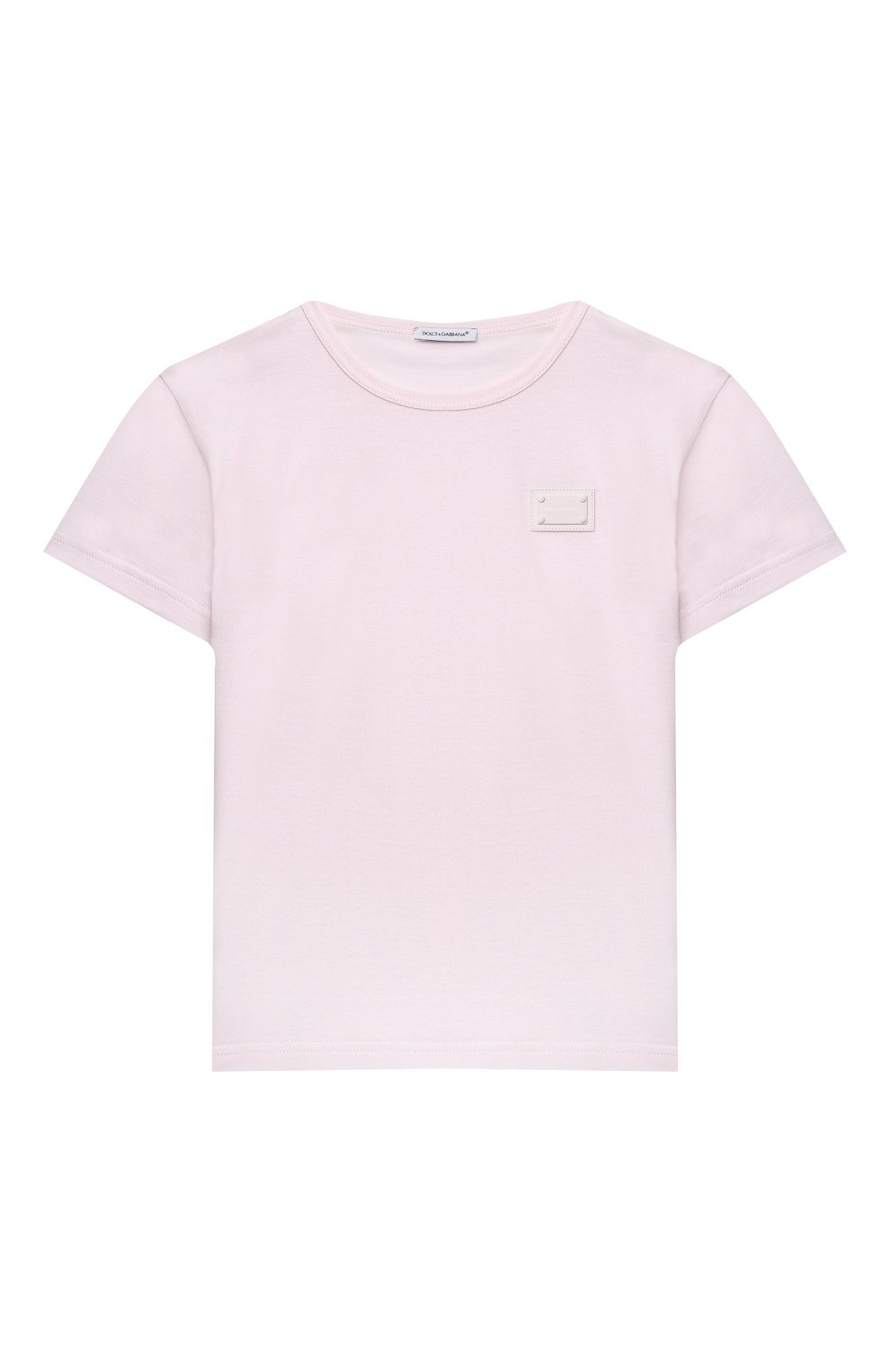 Детская хлопковая футболка DOLCE & GABBANA светло-розового цвета, арт. L4JT7T/G70LK/8-14 | Фото 1 (Рукава: Короткие; Региональные ограничения белый список (Axapta Mercury): RU; Материал сплава: Проставлено; Материал внешний: Хлопок; Мальчики Кросс-КТ: Футболка-одежда; Драгоценные камни: Проставлено; Ростовка �одежда: 10 - 11 лет | 140 - 146см, 12 лет | 152 см, 8 лет | 128 см)