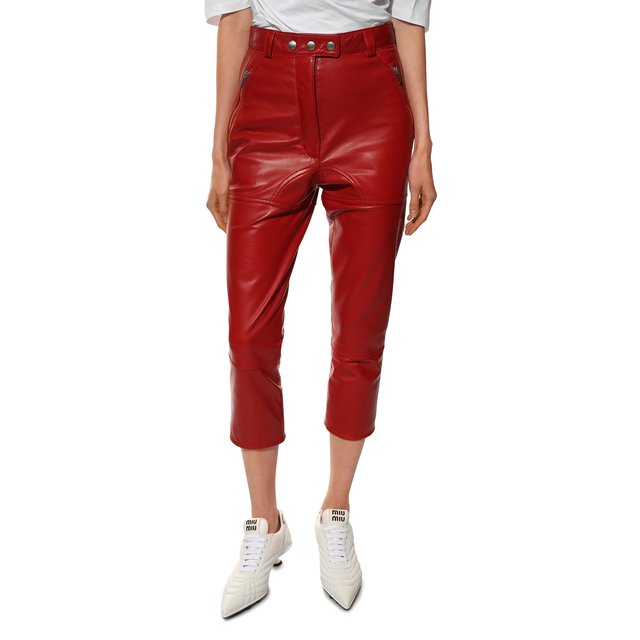 фото Кожаные брюки miu miu