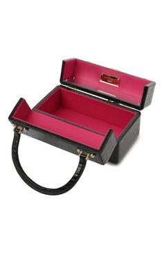 Женская сумка dolce box из кожи крокодила DOLCE & GABBANA черного цвета, арт. BB6238/B2CL6 | Фото 4 (Материал: Экзотическая кожа; Сумки-технические: Сумки top-handle; Размер: small)