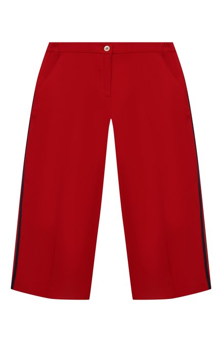 Детские укороченные брюки из хлопка GUCCI красного цвета по цене 39350 руб., арт. 544040/XWACP | Фото 1
