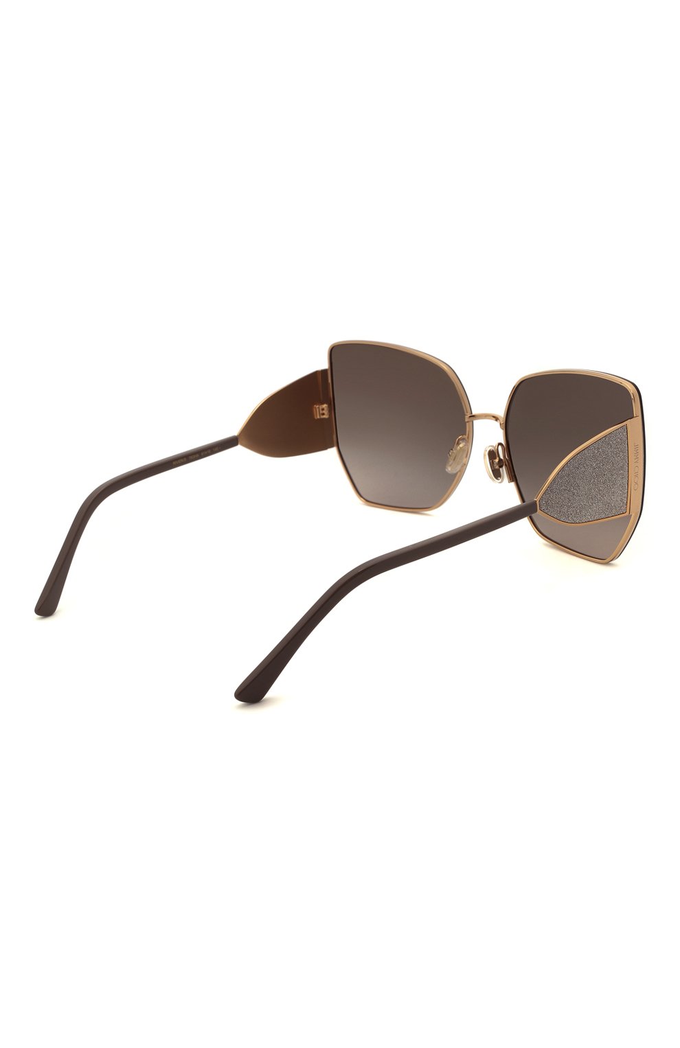Женские солнцезащитные очки JIMMY CHOO темно-коричневого цвета, арт. RIVER 763 | Фото 4 (Тип очков: С/з; Оптика Гендер: оптика-женское; Очки форма: Бабочка)