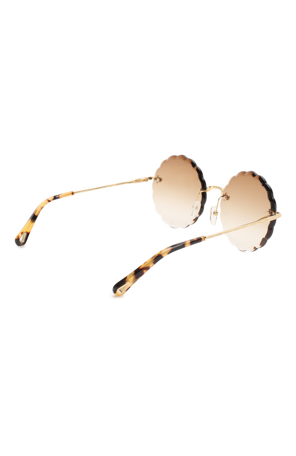 Женские солнцезащитные очки CHLOÉ коричневого цвета, арт. 142S-742 | Фото 4 (Тип очков: С/з; Оптика Гендер: оптика-женское; Очки форма: Круглые)