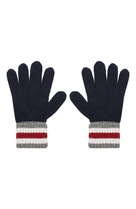 Детские перчатки DOLCE & GABBANA темно-синего цвета, арт. LBKA22/JAMC8 | Фото 2 (Статус проверки: Проверена категория; Материал: Шерсть, Текстиль)