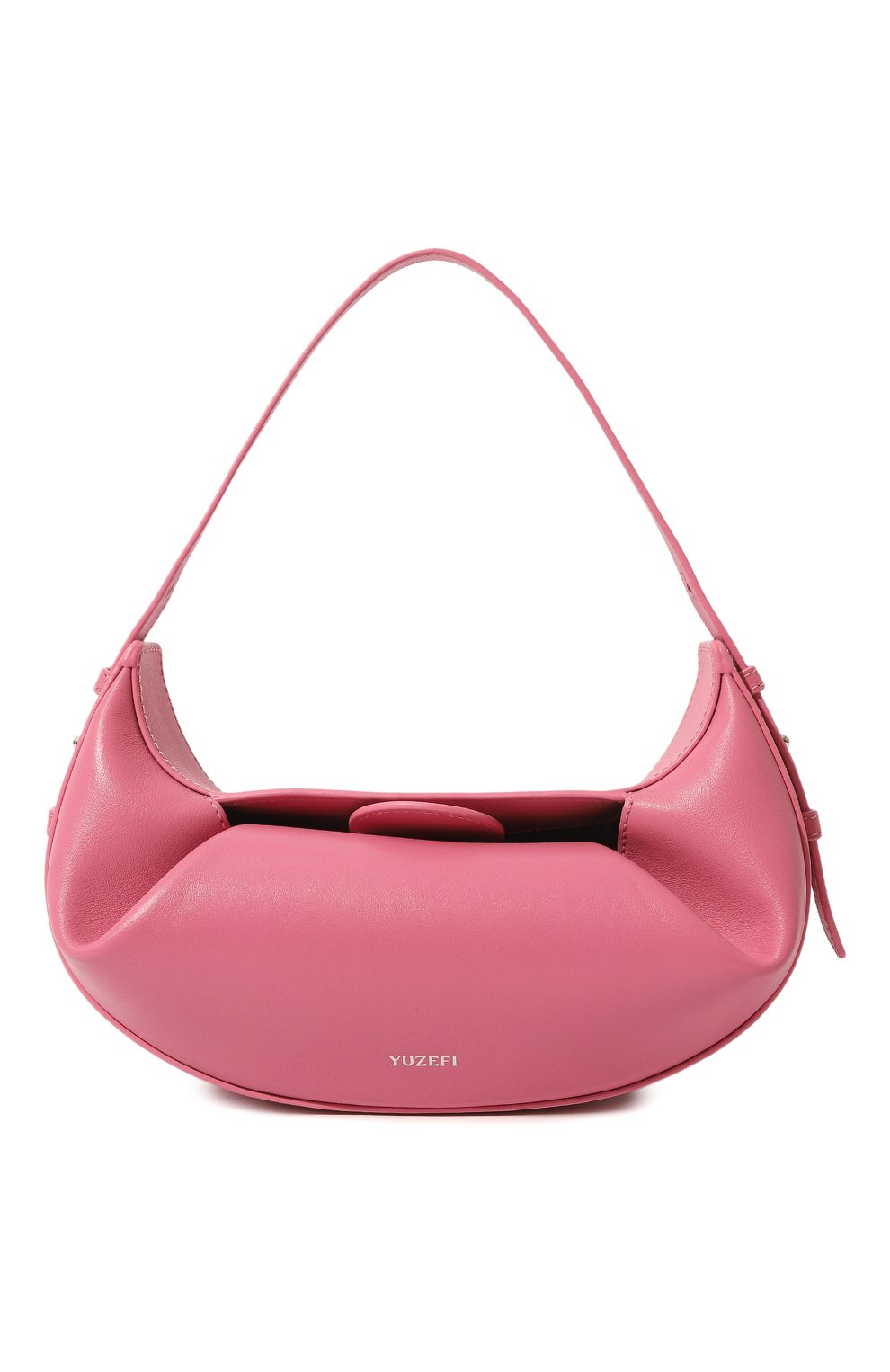 Женская сумка fortune cookie mini YUZEFI розового цвета, арт. YUZAW22-HB-FM-27 | Фото 1 (Сумки-технические: Сумки top-handle; Материал: Натуральная кожа; Материал сплава: Проставлено; Размер: mini; Драгоценные камни: Проставлено)