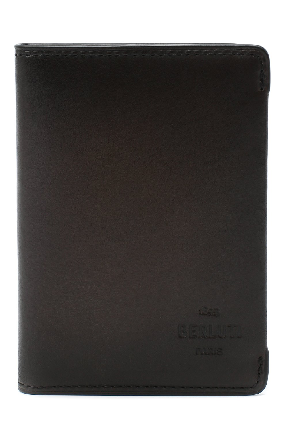 Мужской кожаный футляр для кредитных карт BERLUTI темно-коричневого цвета, арт. N211842 | Фото 1 (Материал: Натуральная кожа; Материал сплава: Проставл ено; Нос: Не проставлено)
