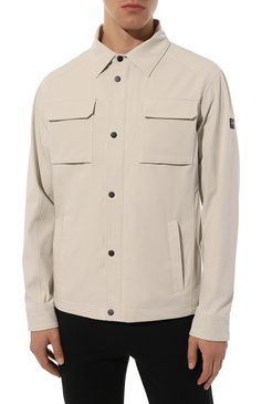 Мужская куртка PAUL&SHARK светло-бежевого цвета, арт. 23412252 | Фото 3 (Кросс-КТ: Куртка, Ветровка; Рукава: Длинные; Материал внешний: Синтетический материал; Длина (верхняя одежда): Короткие; Материал подклада: Хлопок; Стили: Кэжуэл)