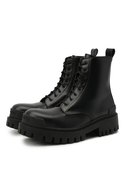 Женские кожаные ботинки strike BALENCIAGA черного цвета по цене 94700 руб., арт. 590974/WA960 | Фото 1