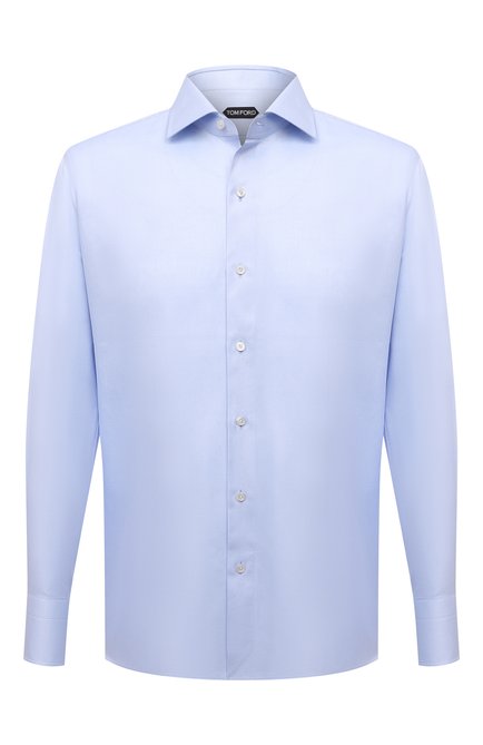 Мужская хлопковая сорочка TOM FORD голубого цвета по цене 58550 руб., арт. 5FT192/94S3AX | Фото 1